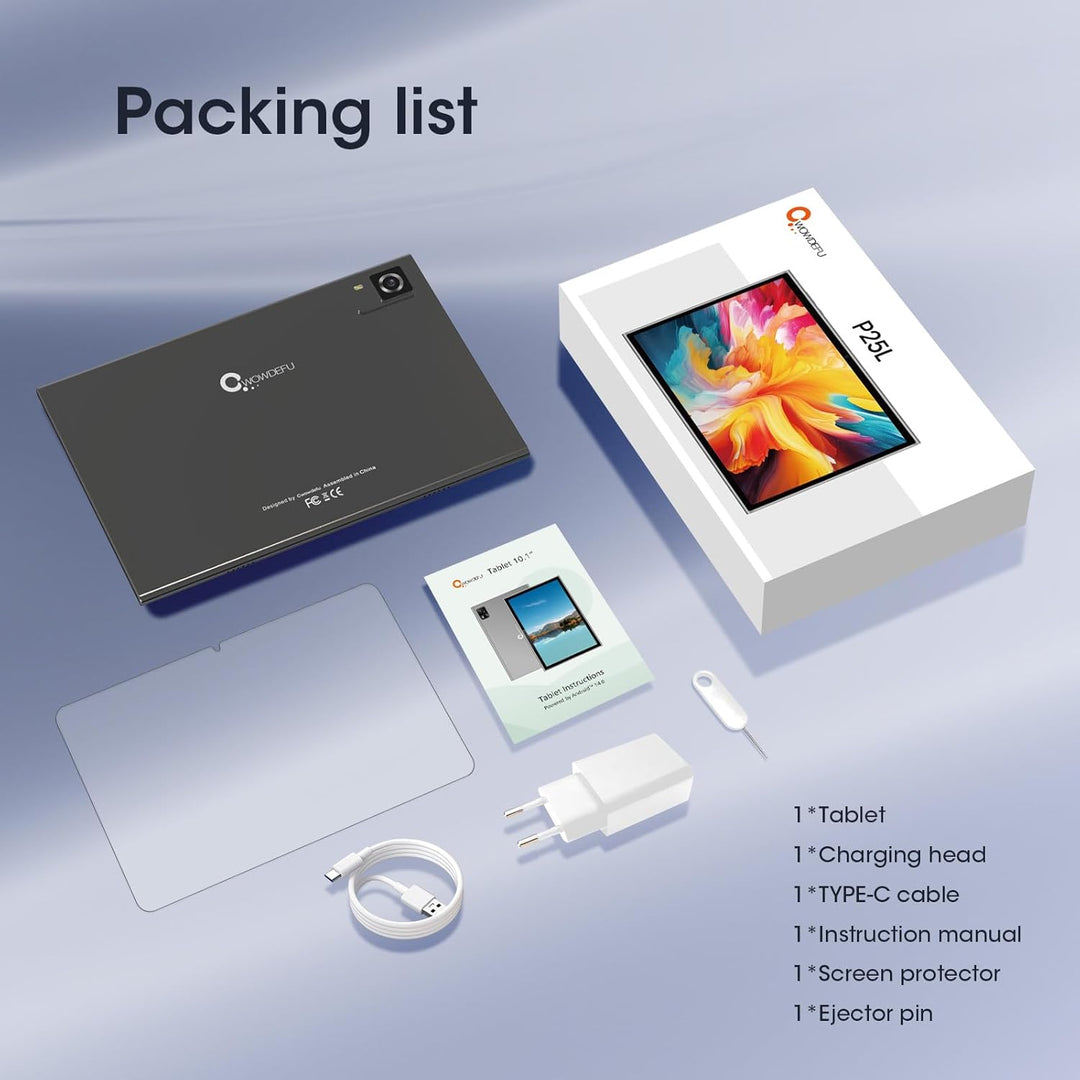 CWOWDEFU Android-Tablet, 10,1 Zoll Android 14 Tablet, 4G LTE Tablet & Telefon, mit MTK 2,3 GHz Chips