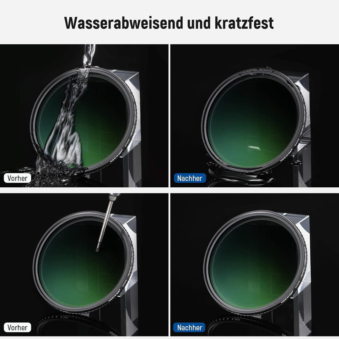 NEEWER 46mm Variable ND Filter ND3-ND1000 (1,5-10 Begrenzte Stops) Variabel Graufilter optischem HD