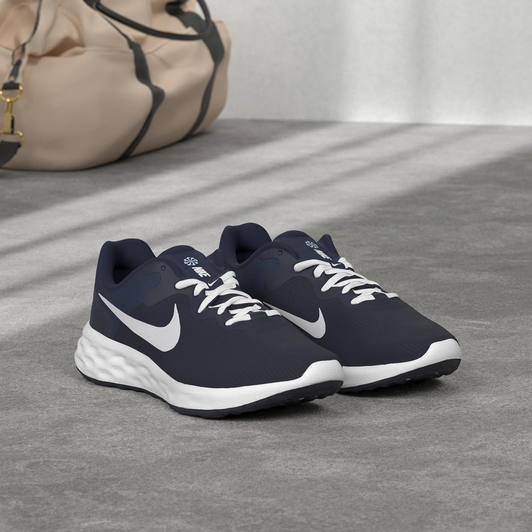 Nike Herren Revolution Laufschuh 40 EU Midnight Navy White Obsidian Ashen Slate, 40 EU Midnight Navy