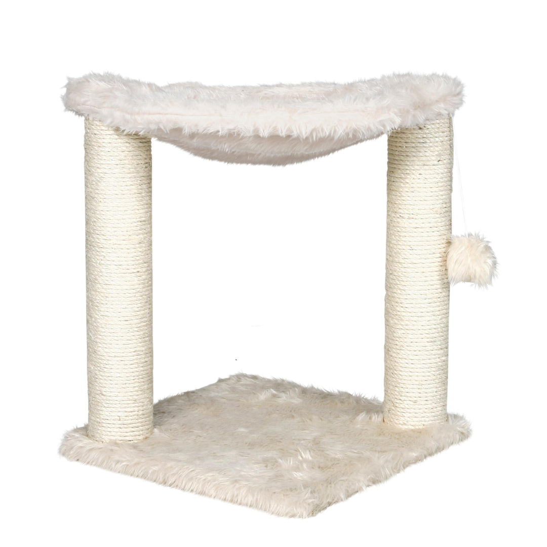 TRIXIE Kratzbaum Baza 50 cm in creme – kleiner & kompakter Katzenbaum mit gemütlicher Liegemulde, ko