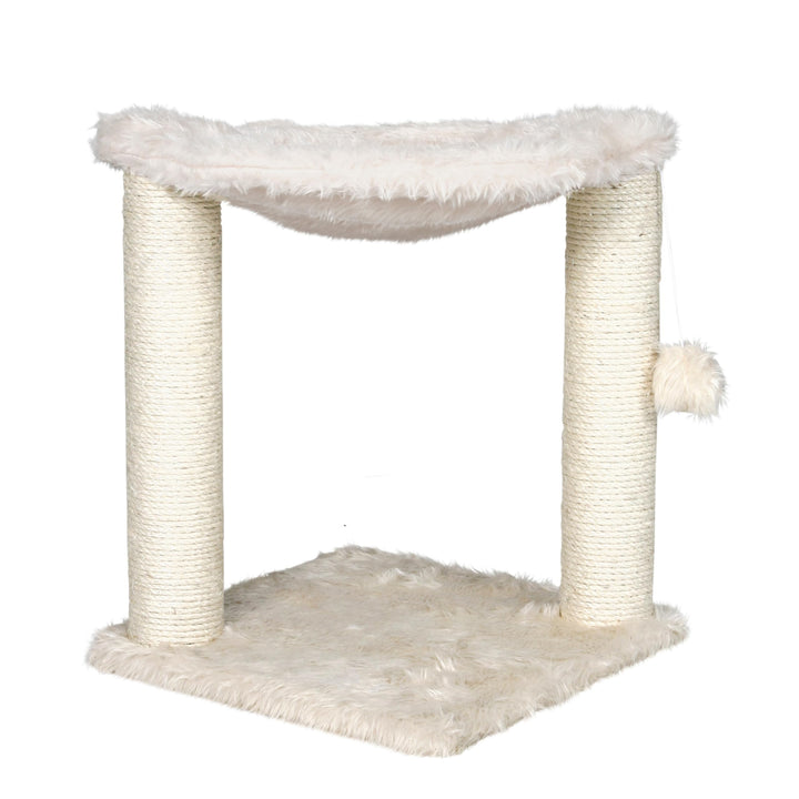 TRIXIE Kratzbaum Baza 50 cm in creme – kleiner & kompakter Katzenbaum mit gemütlicher Liegemulde, ko