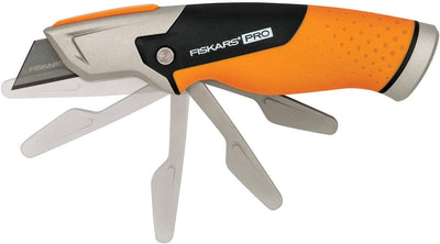 Fiskars Universalmesser mit feststehender Klinge, Länge 18,2 cm, Rostfreier Stahl/Kunststoff, Schwar