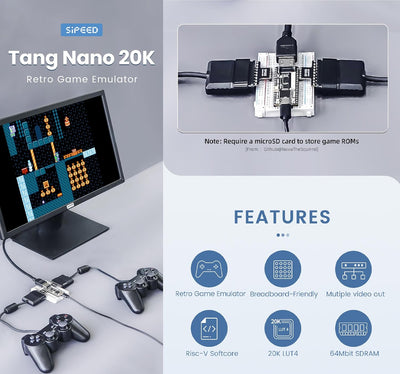 youyeetoo Sipeed Tang Nano 20K FPGA Development Board MCU, with LUT4, HDMI, for RISC-V and Embedded