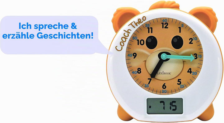 Lexibook, Coach Theo Mein Schlafbegleiter Nachtlicht Morgendämmerungssimulator und Geschichtenerzähl