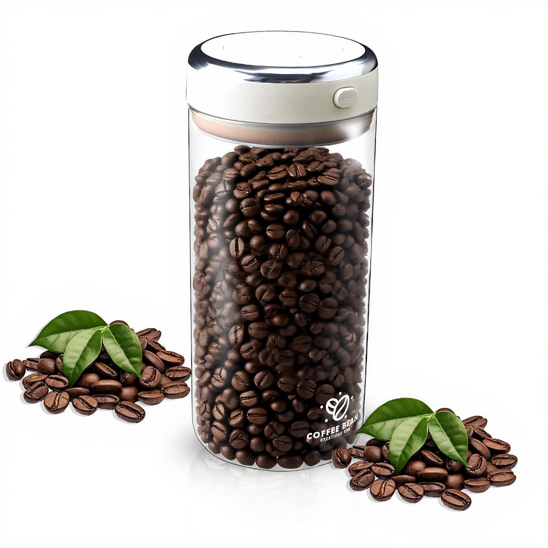 Kaffeedose 1700ml Luftdicht, Borosilikatglas mit Vakuumdeckel | Kaffeebehälter für Kaffeebohnen, Tee