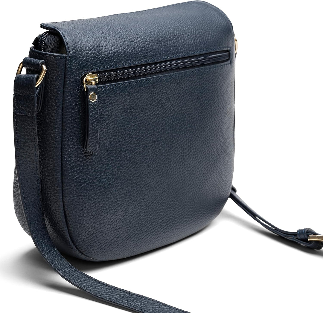 Lazarotti Bologna Leder Umhängetasche Damen | verstellbarer Schultergurt | mittelgrosse Crossbody Ba