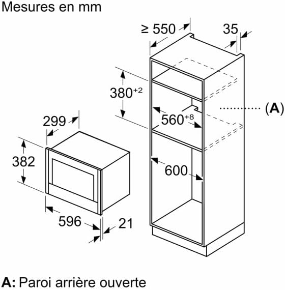 NEFF NR4WR21N1, N70, Einbau-Mikrowelle, Integrierbare Mikrowelle ohne Grill 40 x 60cm, Full Touch TF