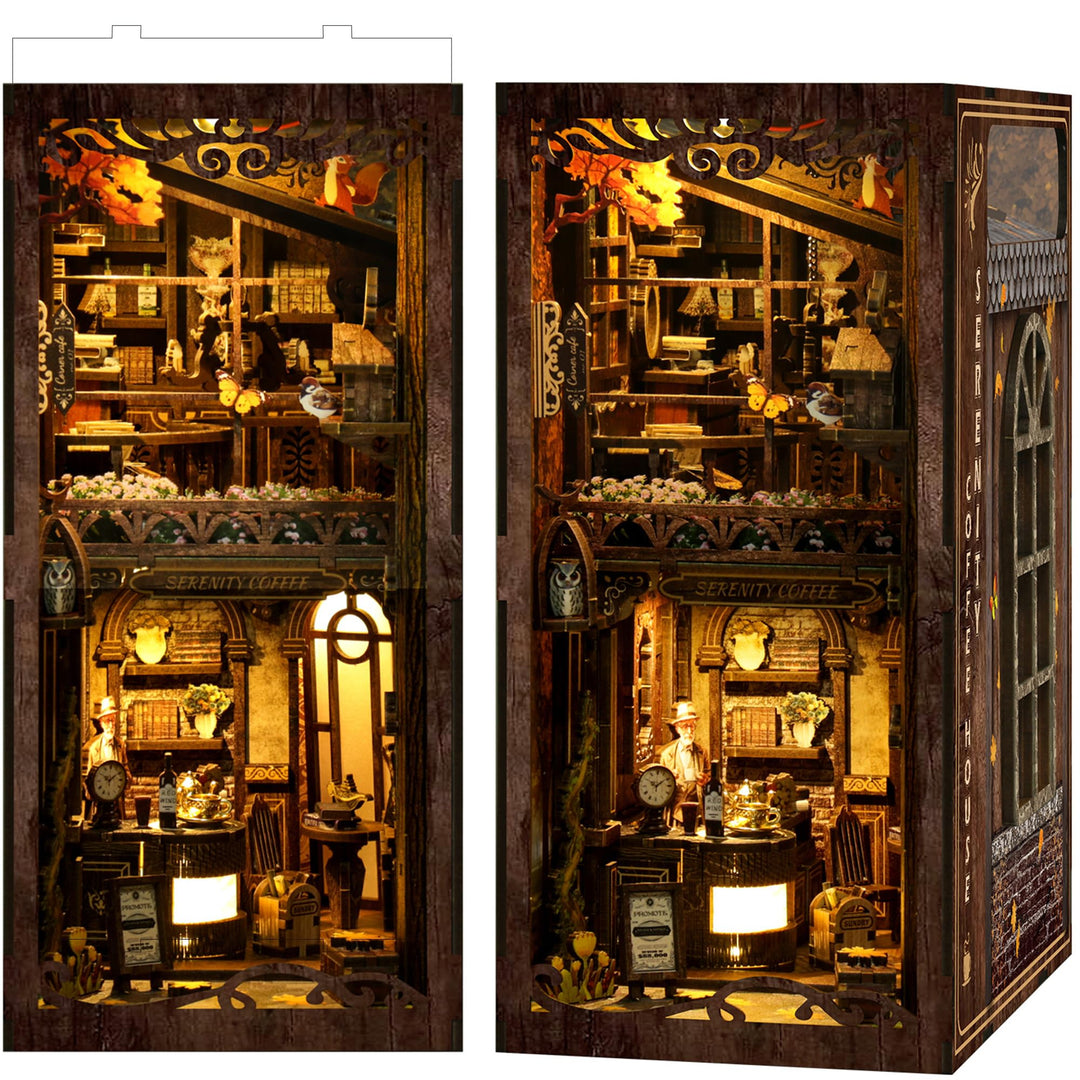 LUMYCE Book Nook Kit für Erwachsene Holzpuzzle DIY Miniatur Haus 3D Puppenhaus - Buchstütze für Büch