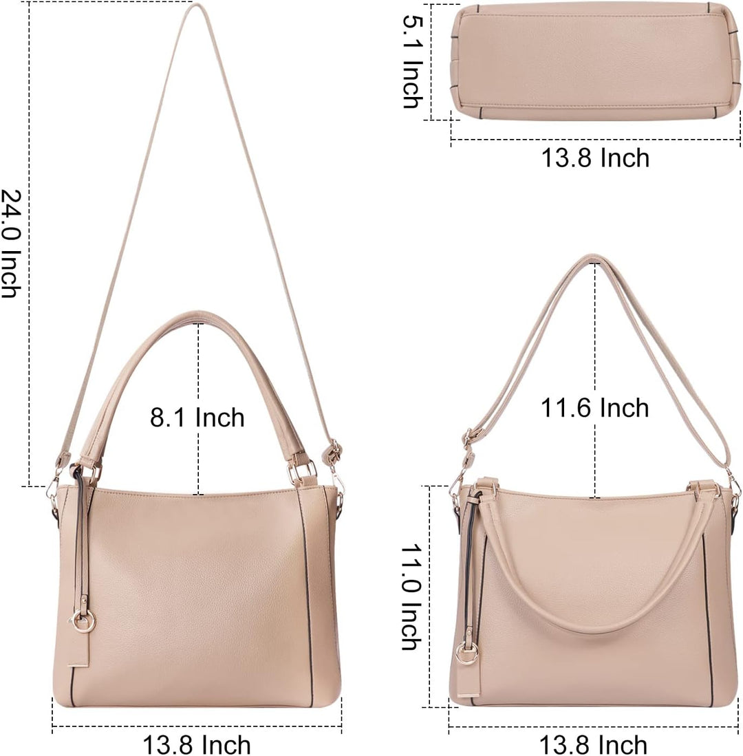 HAWEE Mode Damen Handtasche aus Weiches PU-Leder Umhängetasche Grosse Schultertasche mit Reissversch