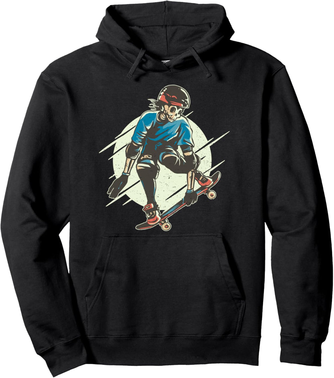 Cooles Skater-Design mit einem Skelett-Skaterboarding. Pullover Hoodie