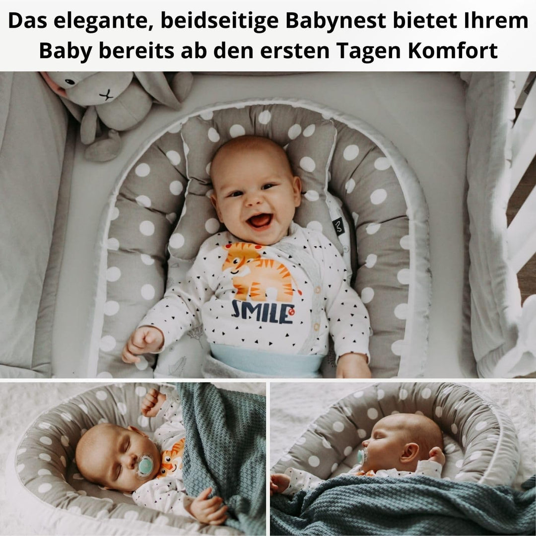 Bellochi Growing in style Premium Babynestchen Neugeborene - Nestchen Baby 90x60x12cm - 100% Baumwol