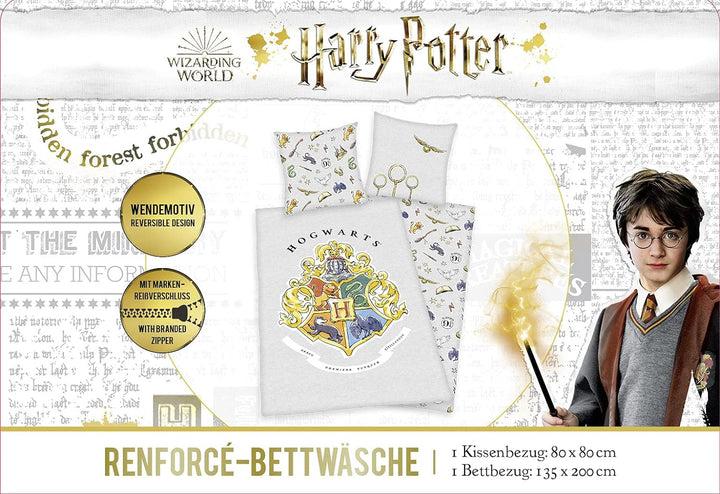 Herding Harry Potter Bettwäsche-Set, Kopfkissenbezug 80 x 80 cm, Bettbezug 135 x 200 cm, Mit leichtl