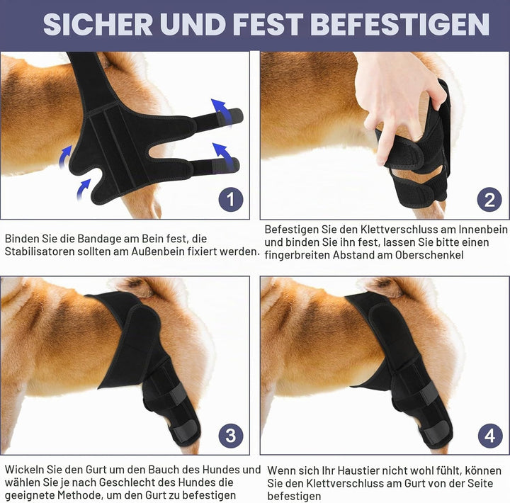 KINBOM Hunde Kniebandage Hinterbein, Hunde Hinterbein Bandage Hunde-ACL-Klammer Hinterbein Hunde-Kni