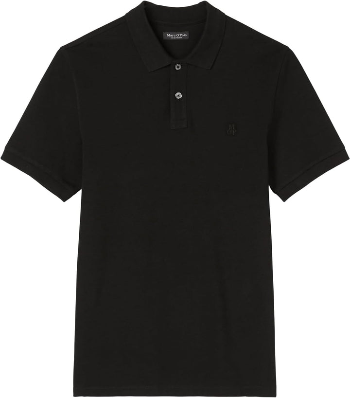 Marc O'Polo Herren Kurzarm-Poloshirt aus Bio-Baumwolle Regular Fit XS Schwarz, XS Schwarz