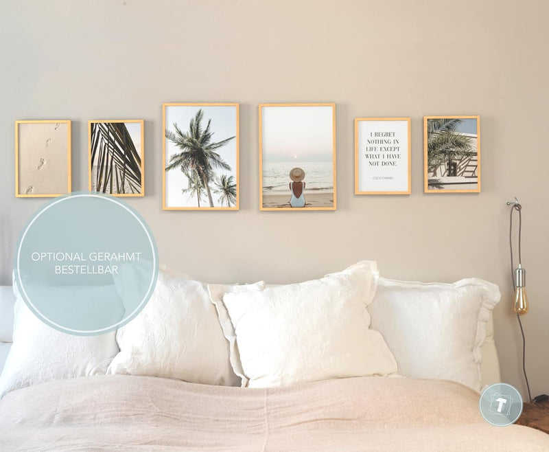 Papierschmiede® Mood Poster Set Coco Beach, Bilder Wohnzimmer Deko Schlafzimmer, 2x 30x40 cm und 4x