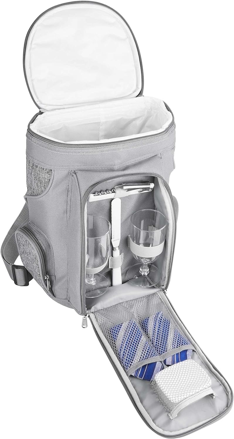 BRUBAKER Kühltasche für 2 Flaschen Wein und Champagner bis 1,5 l, gepolsterte Weinkühltasche - Pickn
