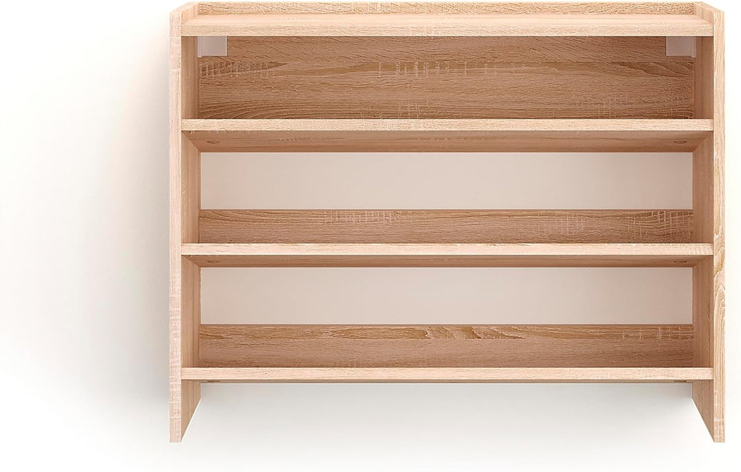 KOMTO Schuhregal Schmal - Schuhablage Flur mit 3 Ebenen Offener Schuhschrank Schuh Organizer Platzsp