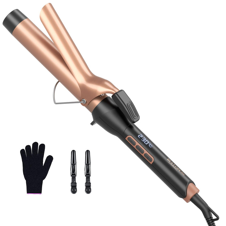 BESTOPE PRO Lockenstab 32mm, Lockenstab Grosse Locken Antistatischer Tourmalin-Keramik-Welleneisen L