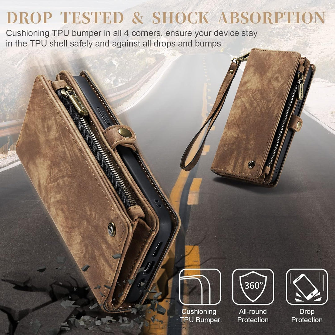 UFinetech iPhone 14 Plus Hülle, Flip Leder TPU Stossfest Kartenfach Tasche Handyhülle iPhone 14 Plus