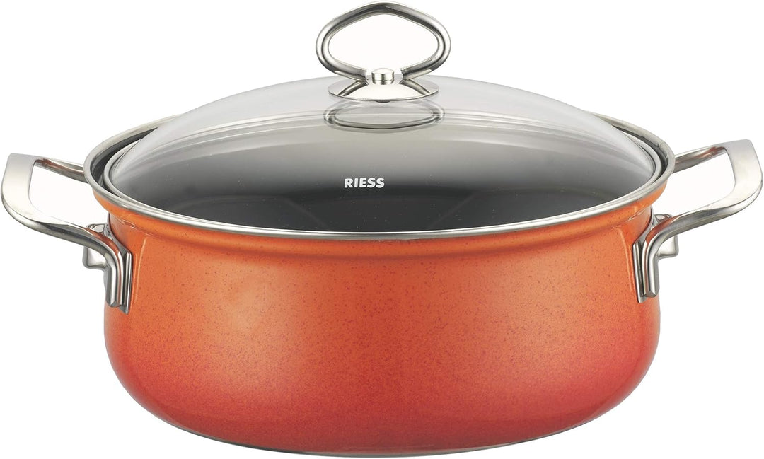 Riess, 0546-034, Spar-Set 5-teilig, NOUVELLE - CORALL, bestehend aus: Fleischtopf mit Glasdeckel 16,