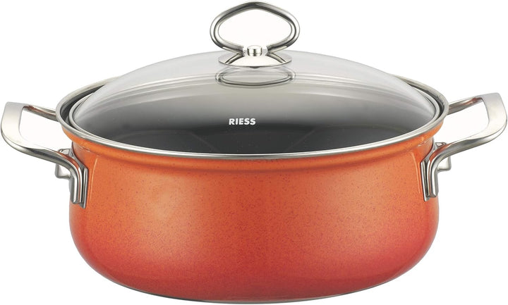Riess, 0546-034, Spar-Set 5-teilig, NOUVELLE - CORALL, bestehend aus: Fleischtopf mit Glasdeckel 16,