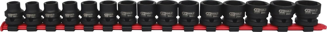 KS Tools 1/2" Sechskant-Kraft-Stecknuss-Satz, extra kurz, 15-tlg.