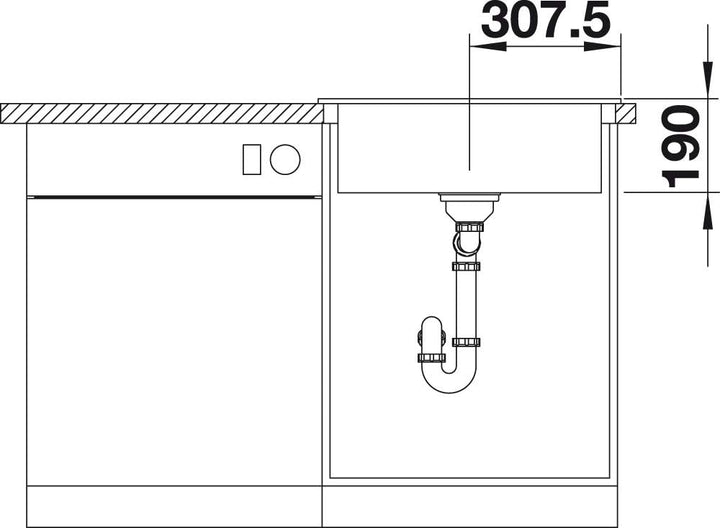 BLANCO PALONA 6 | Keramik basalt | Einbauart: Einbau von Oben | mit Ablauffernbedienung | 60er Unter