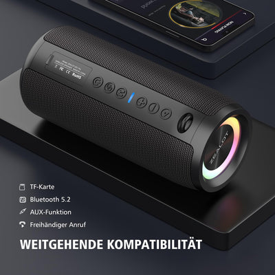 ZEALOT Bluetooth Lautsprecher S51 Pro mit Licht,Musikbox Tragbarer Blueooth Box,40W kraftvoller Ster