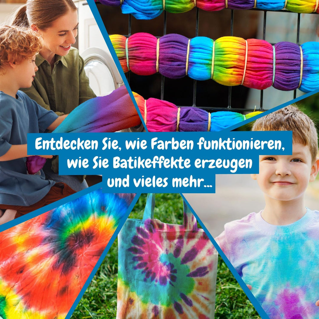 Science4you Modedesign - Tie Dye Kit für Kinder mit 12 Aktivitäten, Tie-dye & Fashion Craft Kits, ST