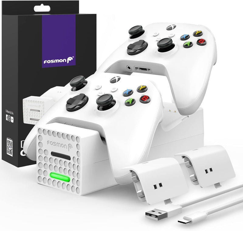 Fosmon Dual Controller Ladestation Kompatibel Mit Xbox Series X/S 2020 (Nicht Für Xbox One / 360) Co