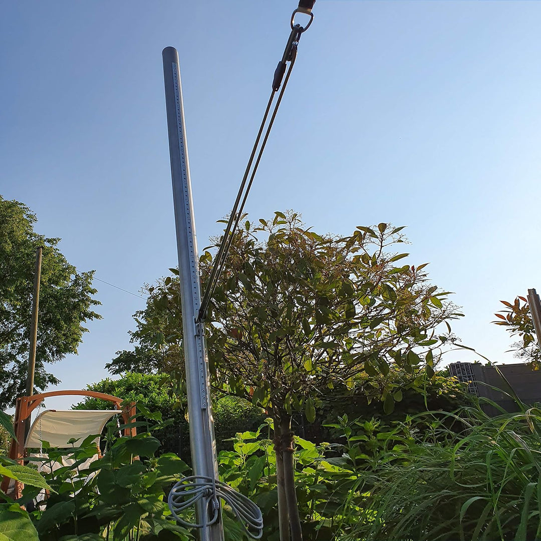 Toldoro® Sonnensegel 6x6x6 m dreieckig & regendicht/Komplettset inkl. 2X Wandhalter, 1x Mast mit Höh