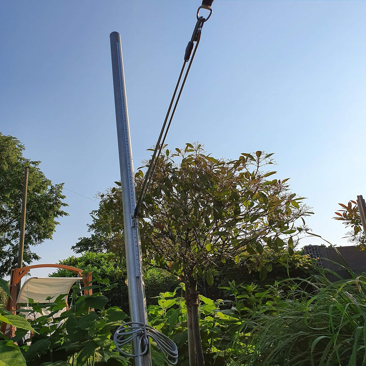 Toldoro® Sonnensegel 6x6x6 m dreieckig & regendicht/Komplettset inkl. 2X Wandhalter, 1x Mast mit Höh