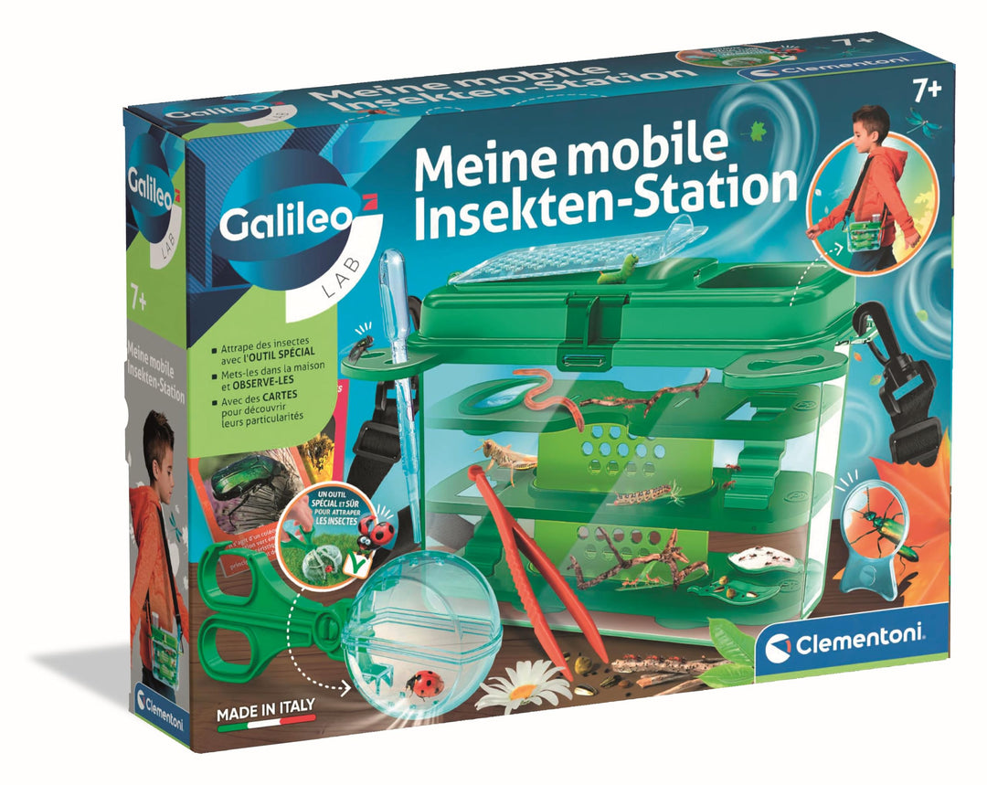 Clementoni Galileo Lab Insekten-Forscher-Set - Tragbare Insektenstation mit Faunabox, Lupe &amp; Zubehör