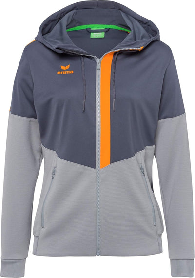 Erima Damen Squad Trainings Jacke 42 Slate Grey/Monument Grey/New Orange, 42 Slate Grey/Monument Gre