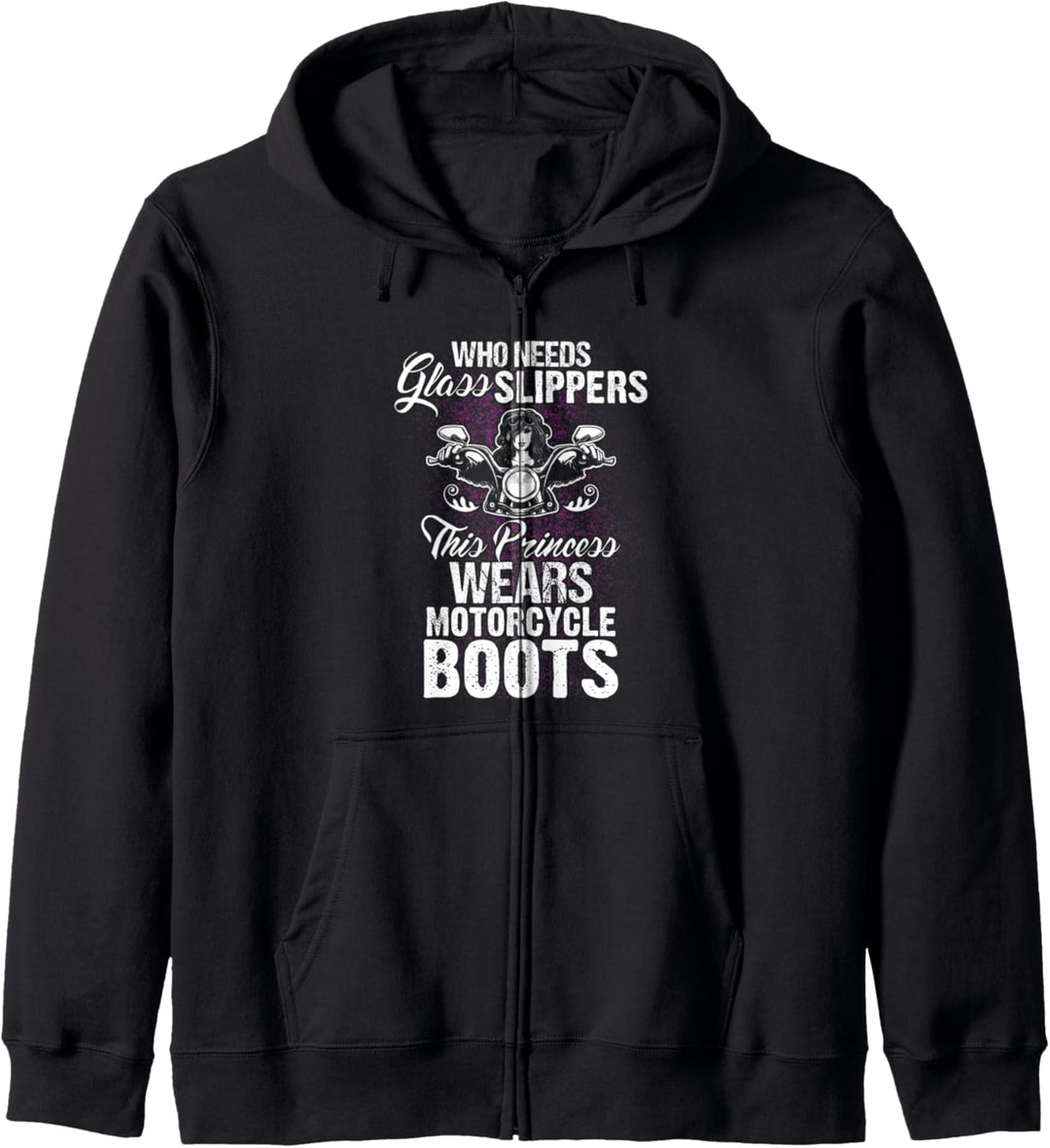 This Princess Wears Motorcycle Boots Pink Biker Chick Kapuzenjacke
