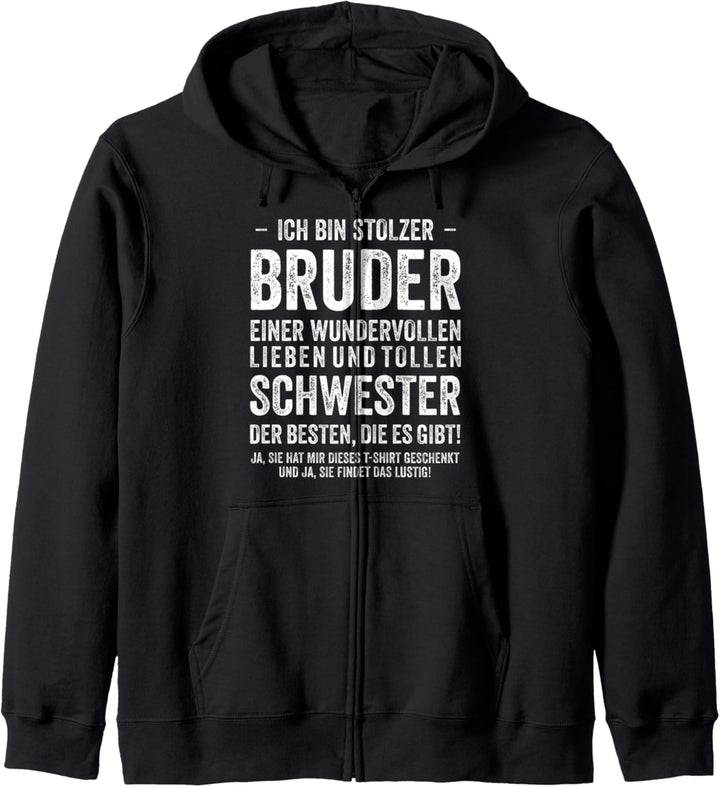 Geburtstag Geschenk Lustig Ich bin Stolzer Bruder Schwester Kapuzenjacke
