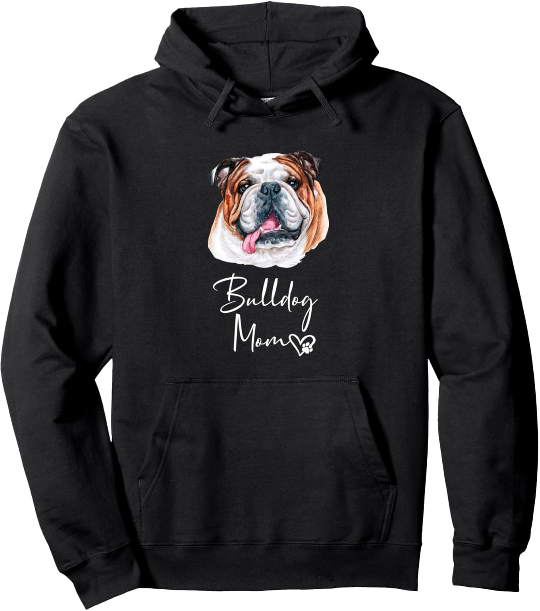 BULLDOG Mom Hundemama BULLDOGGE Hund Mama Geschenk Pullover Hoodie
