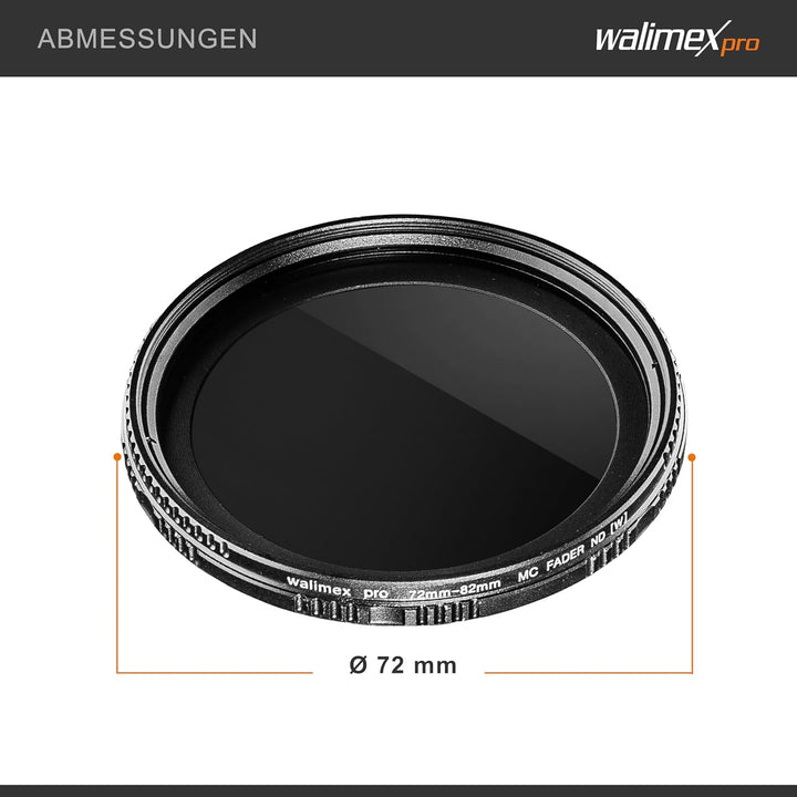 Walimex Pro ND-Fader vergütet 72 mm ND2 - ND400 72mm, 72mm
