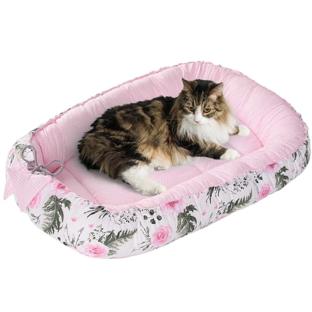 Medi Partners Katzenbett Hundebett 75x60x10cm Katzenschlafplatz Kleine Mittelgrosse Hunde Kissen Kus