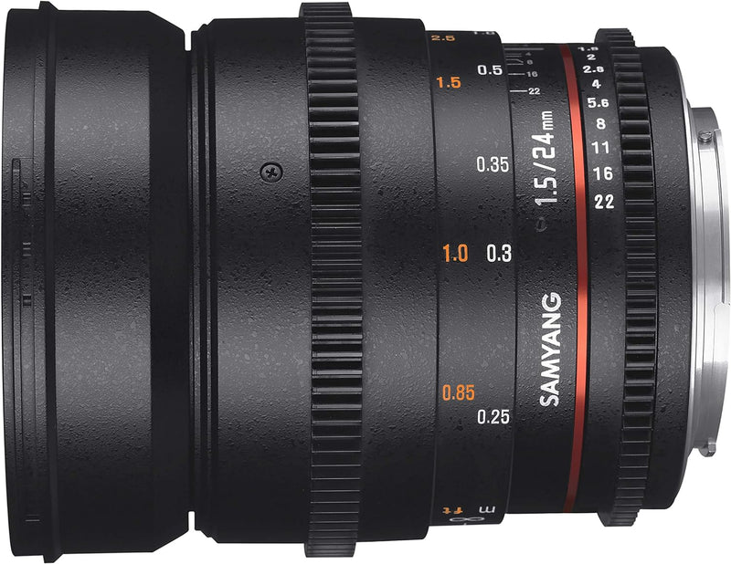 Samyang 24/1,5 Objektiv Video DSLR II MFT manueller Fokus Videoobjektiv 0,8 Zahnkranz Gear, Weitwink