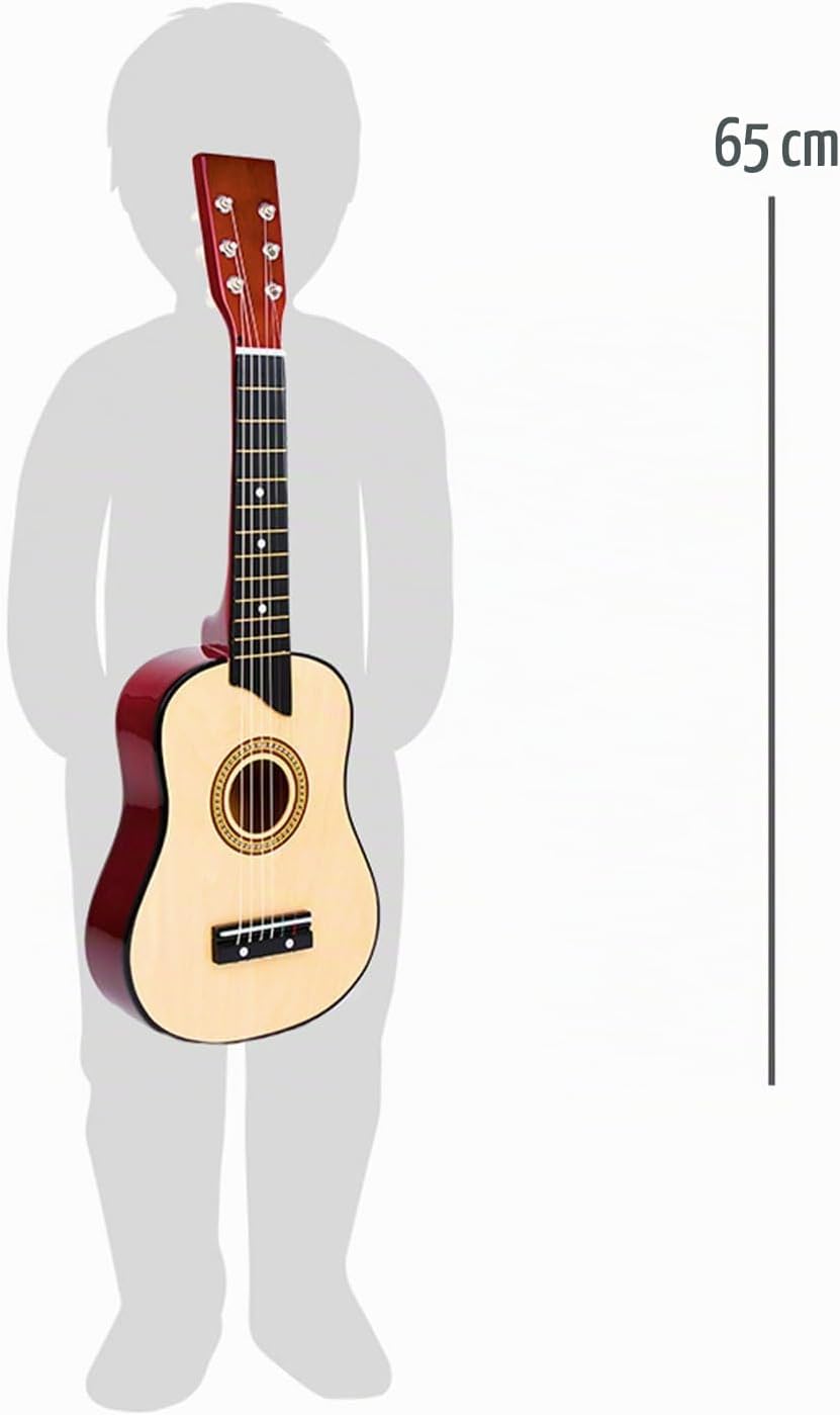 small foot Gitarre "Natur" aus Holz, mit sechs Nylonsaiten und Plektron, geeignet für Kinder ab 3 Ja