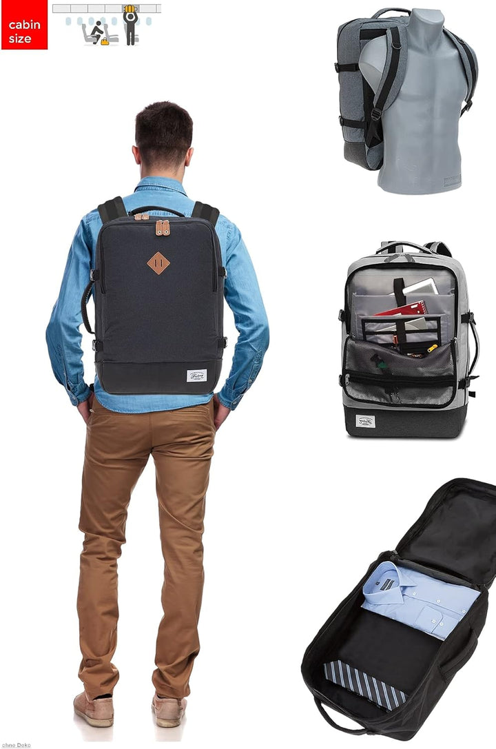 BESTWAY Cabin 40223 Retro Reiserucksack Kabinenrucksack Leichtgepäck Rucksack + Koffergurt Soft Pink