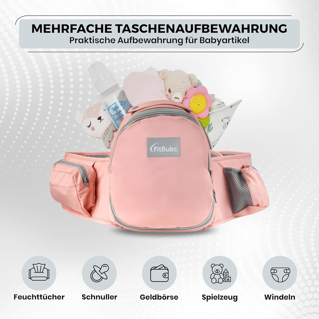 Babytrage mit Hüftsitz – Ergonomisch & Atmungsaktiv, Front- und Hüfttrage für Babys und Kleinkinder