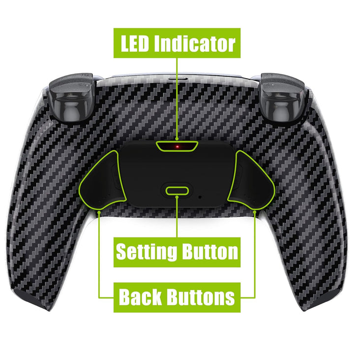 eXtremeRate Graphit-Kohlefaser-Muster Rise 2.0 Remap-Kit für PS5-Controller BDM-010 BDM-020, Upgrade