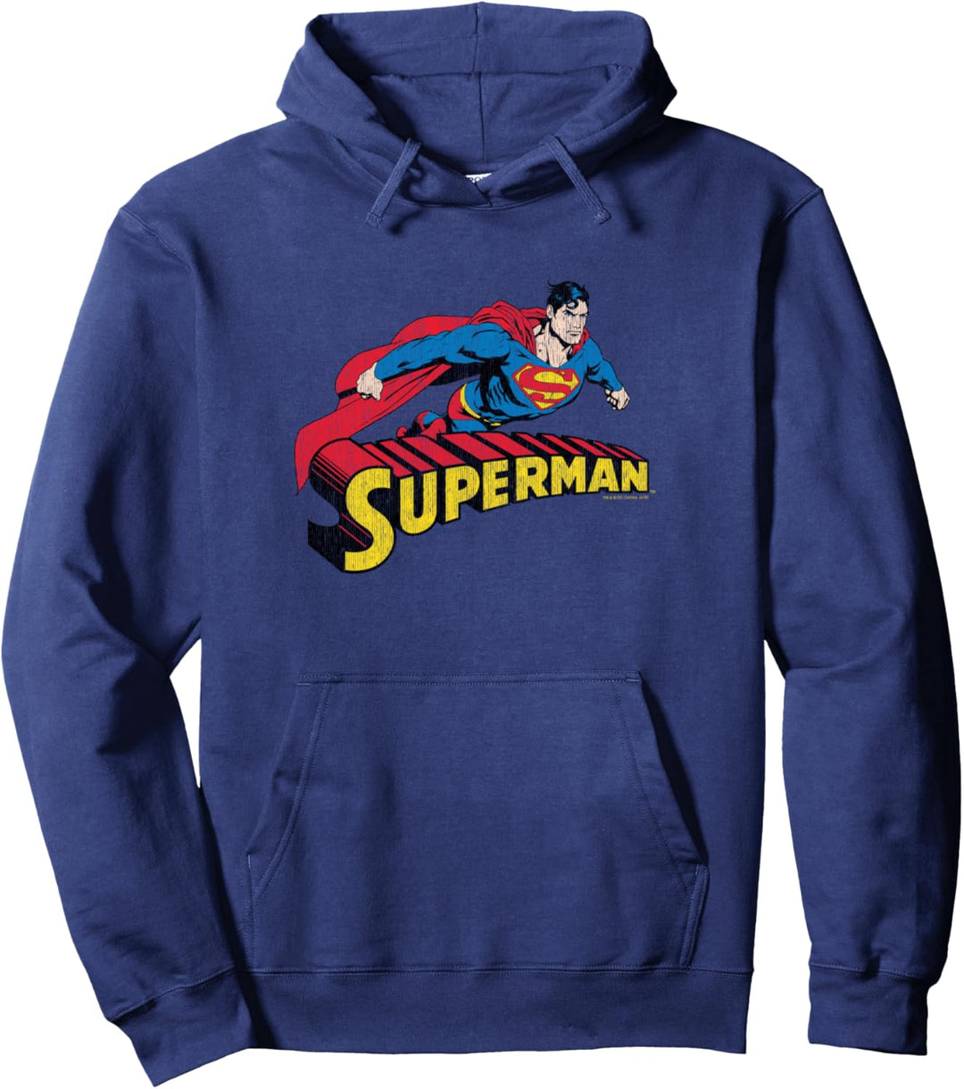 Superman Flying Over Pullover Hoodie
