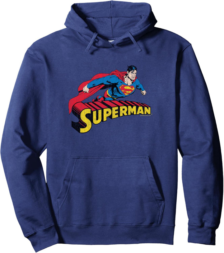 Superman Flying Over Pullover Hoodie