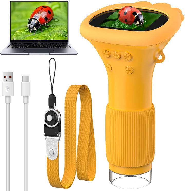 OUTACT Digital Microscope für Kinder, Mikroskop Handy mit 8 Einstellbaren LED Lichts,50-1000x Digita