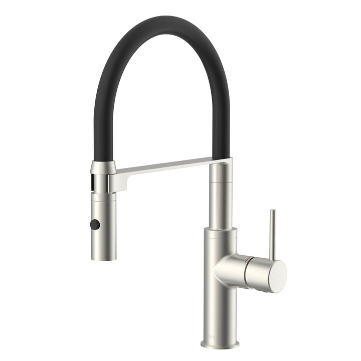 Lenz Küchenarmatur NALU in nickel-matt - flexible Geschirrbrause mit 2 Strahlarten - Zweistufige Was