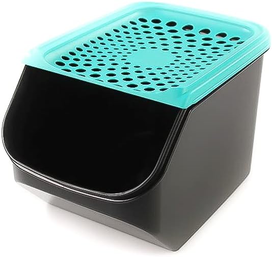 Tupperware Zwiebel-Lager 5,5 L schwarz türkis Zwiebellager A168 Zwiebelmeister 38108