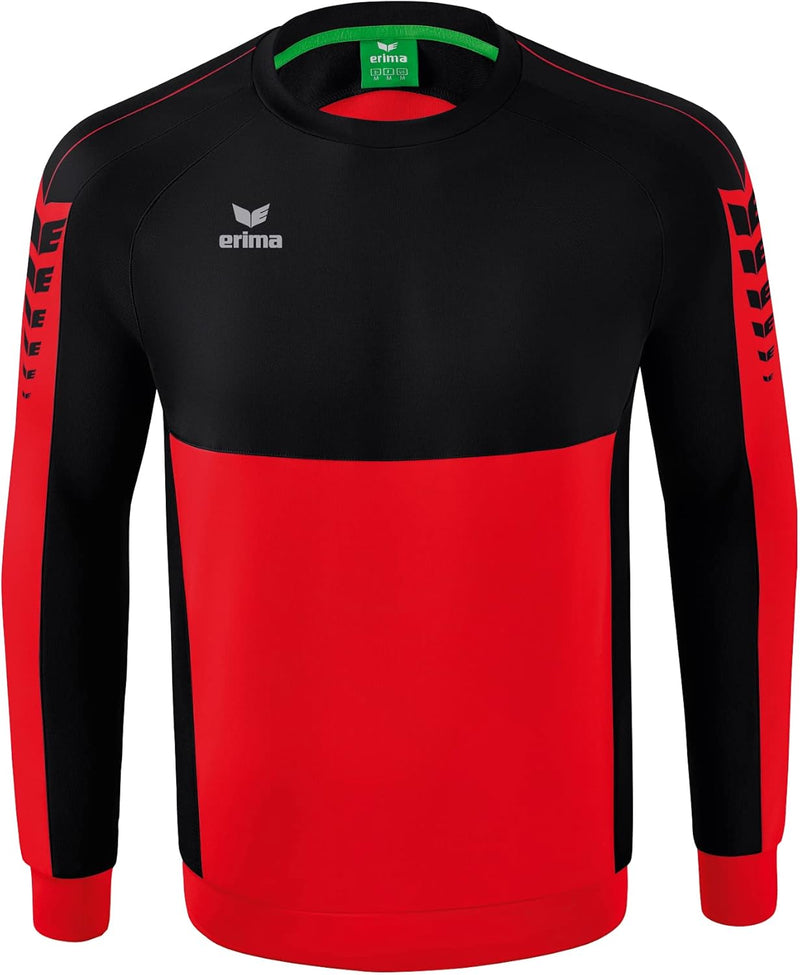 Erima Unisex Casual Six Wings Sweatshirt S Rot/Schwarz, S Rot/Schwarz